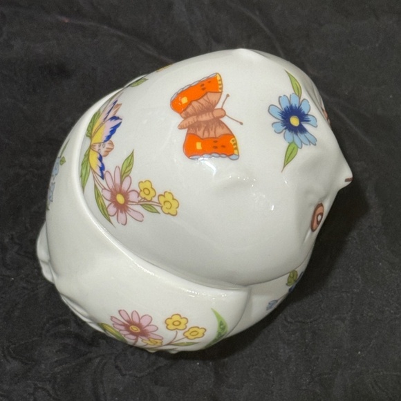 Vintage Mini Ceramic Floral Owl Trinket By Prestige - Picture 2 of 9